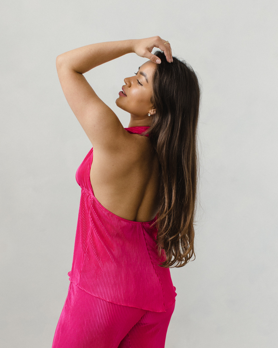 Pink Plisse Trousers