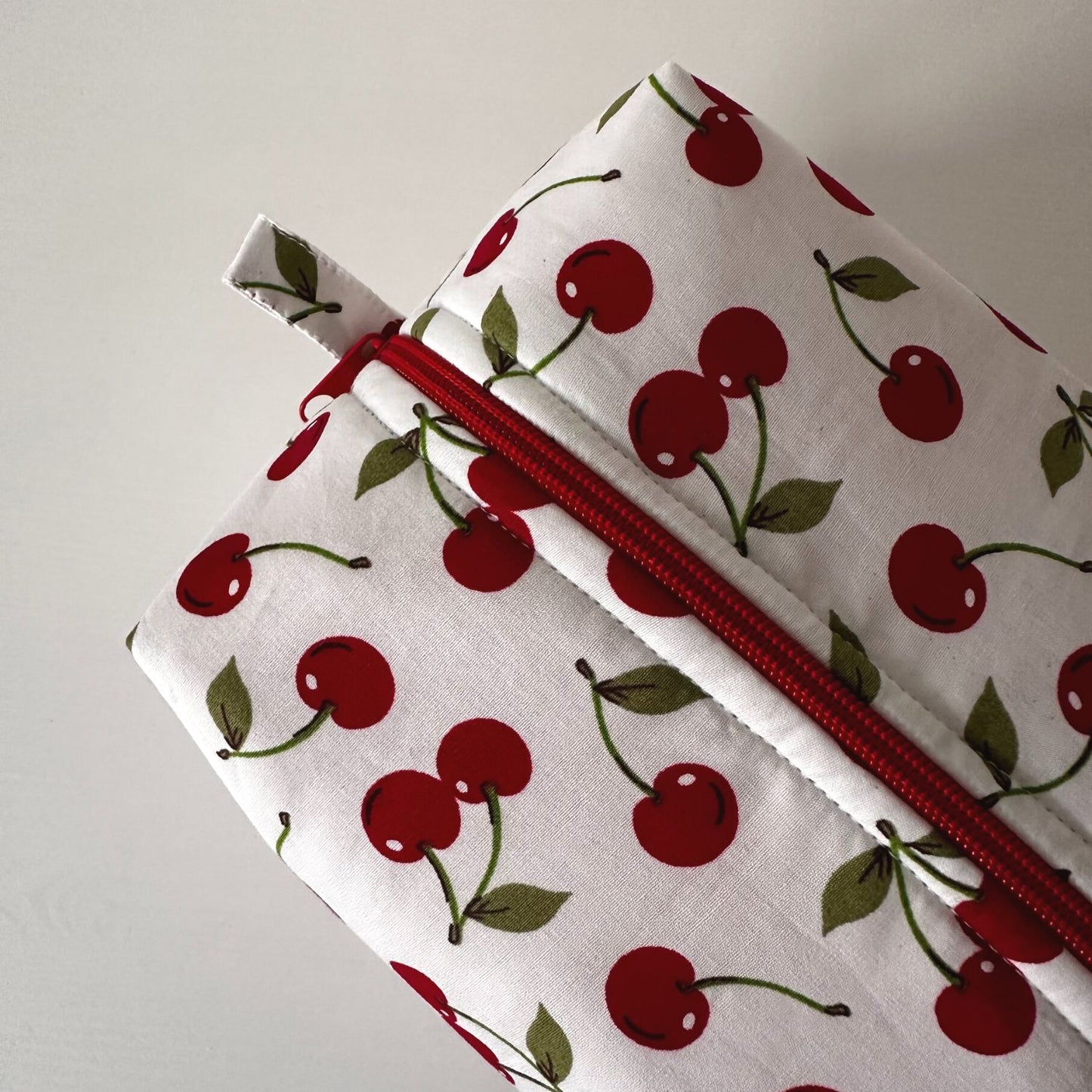 floral makeup bag cherry print