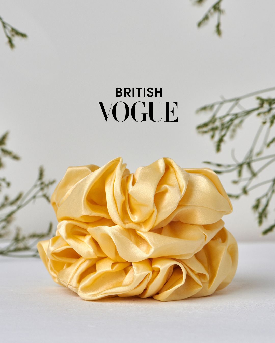 White Pure Silk Scrunchie