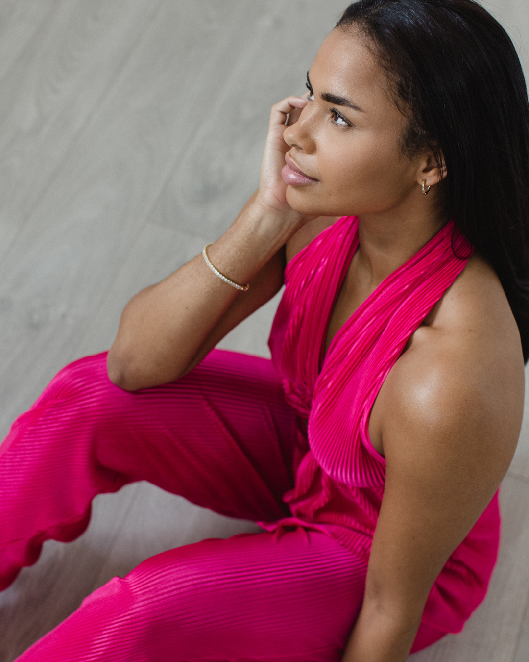 Pink Plisse Trousers