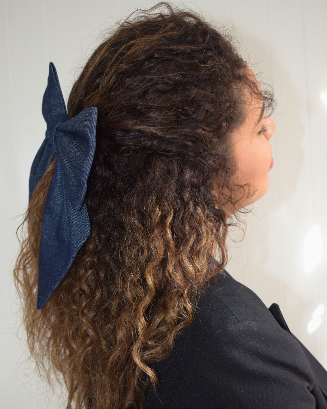 Hair bow - Dark Denim