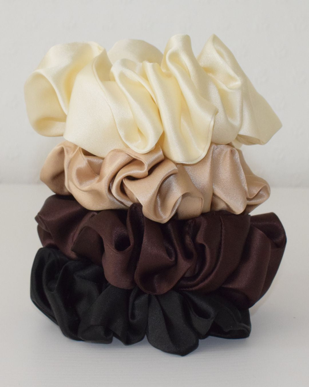 Espresso silk scrunchie bundle