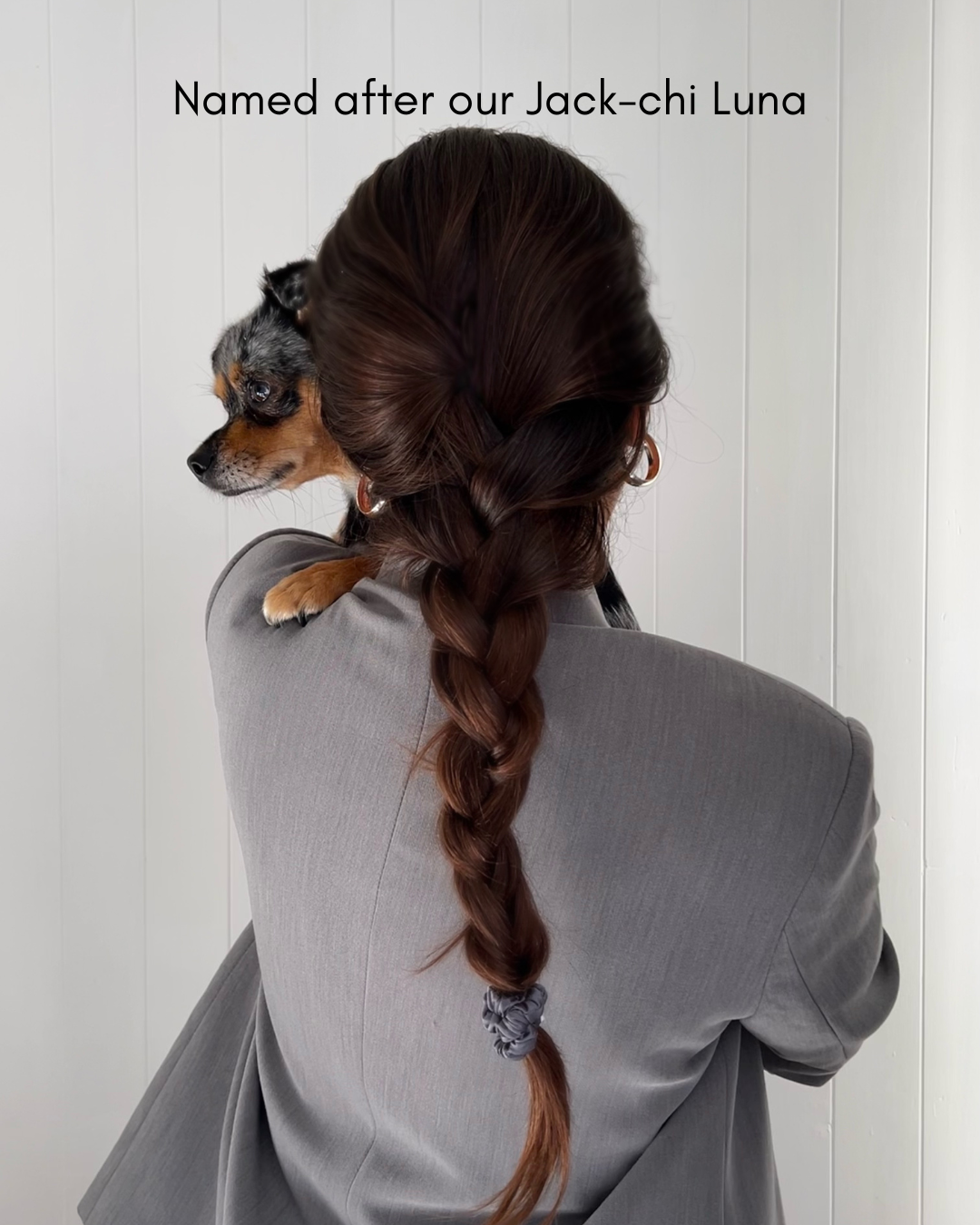 Luna Grey Pure Silk Scrunchie
