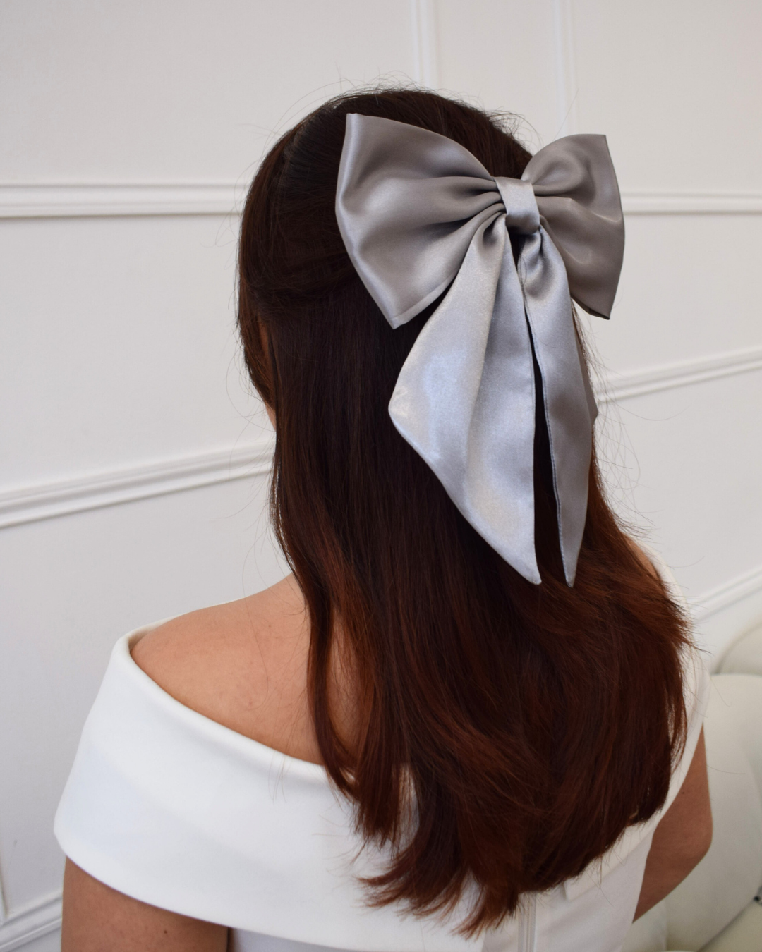 Hair bow - Grey