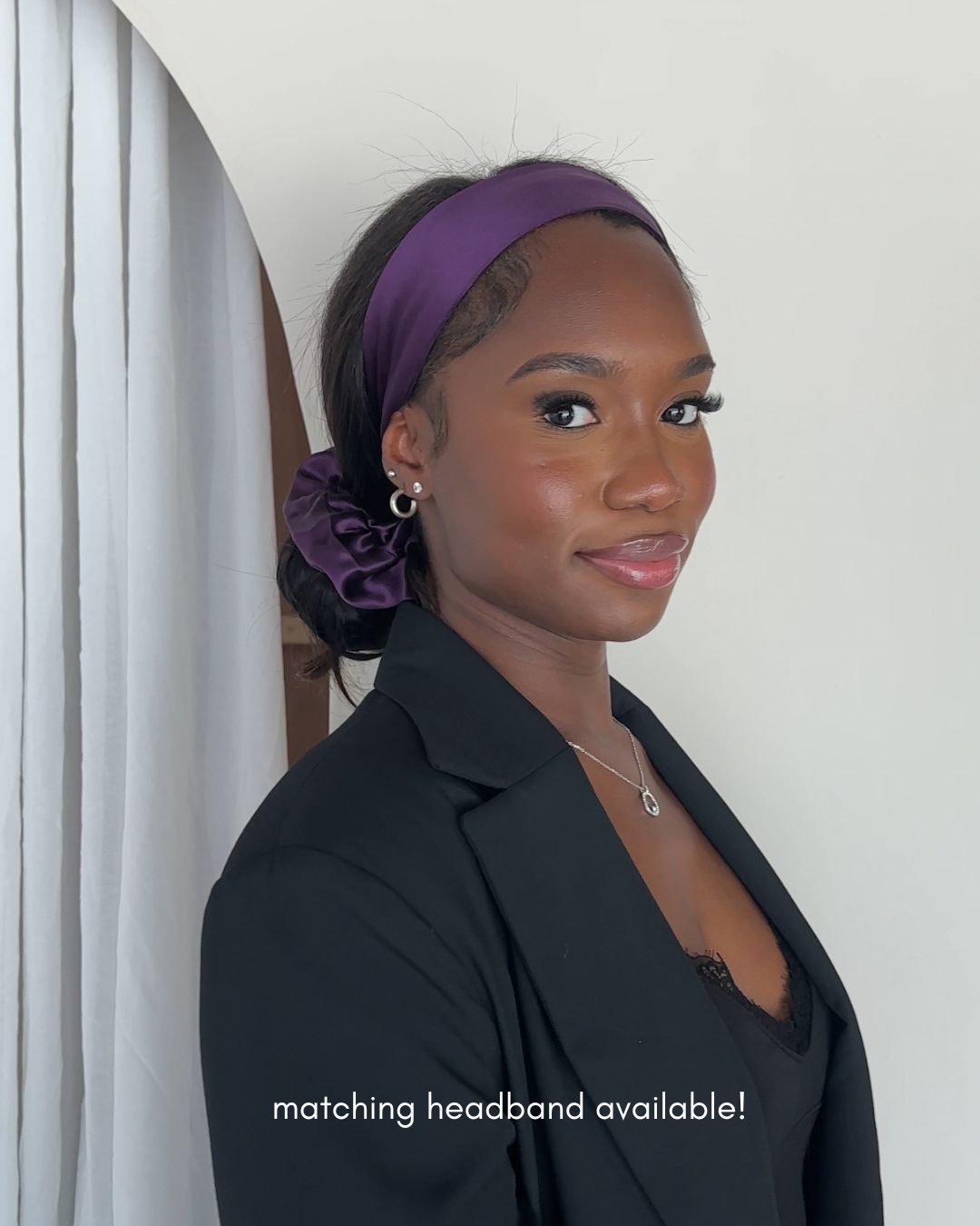 Plum Pure Silk Scrunchie