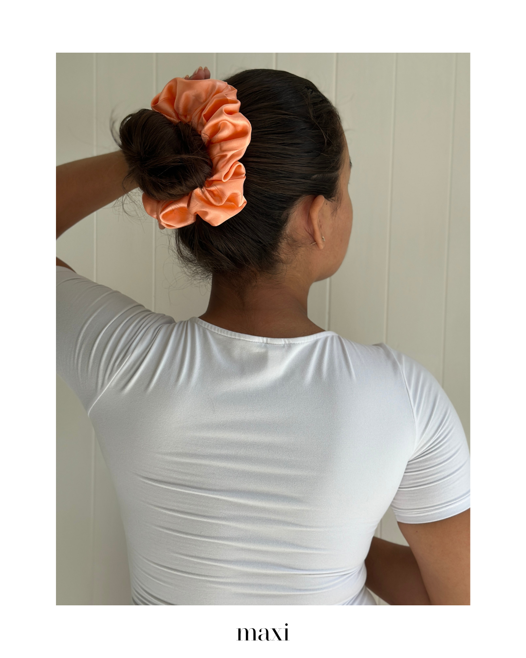 Spanish Peach Silk Scrunchie