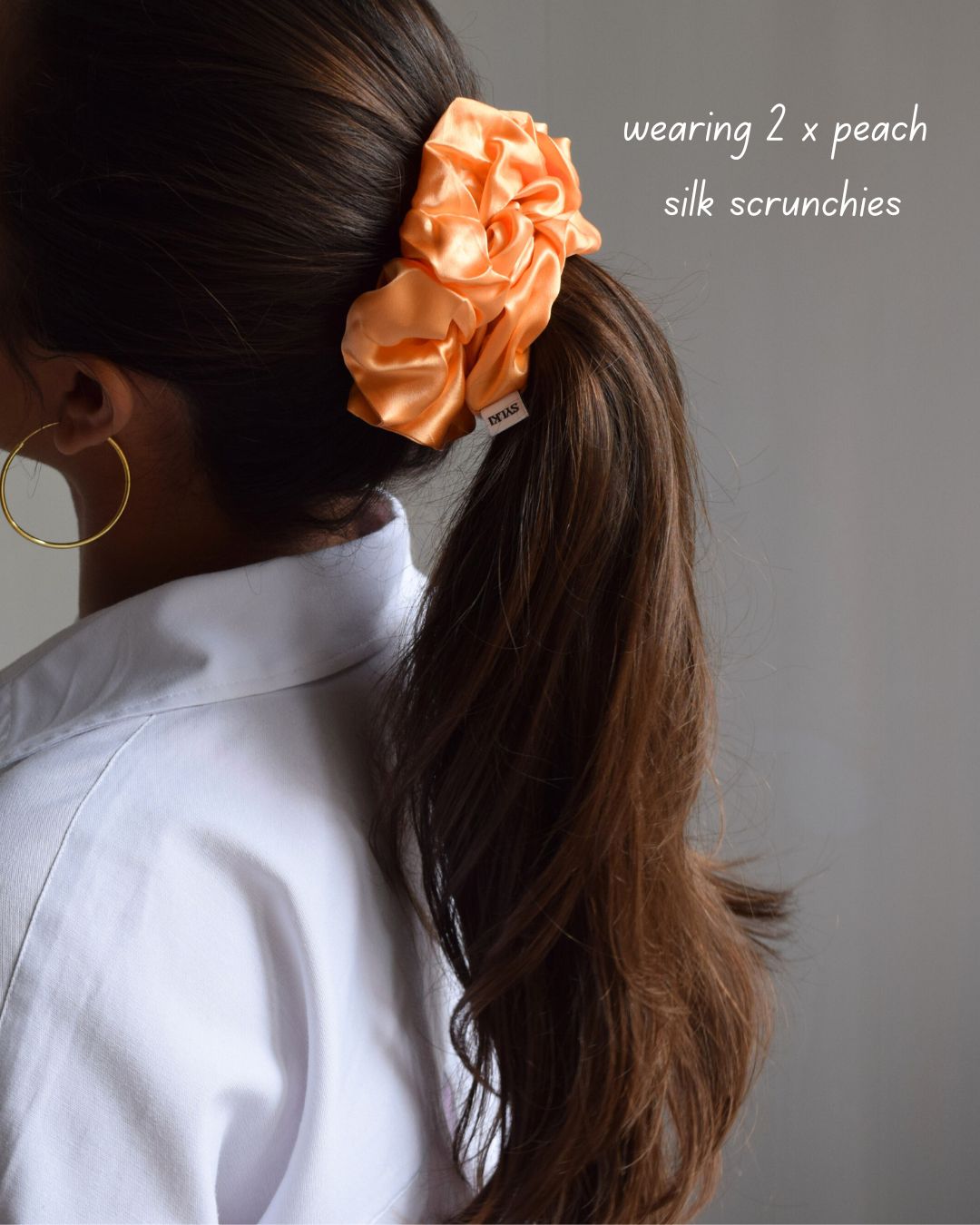 Light Orange (peach) Pure Silk Scrunchie