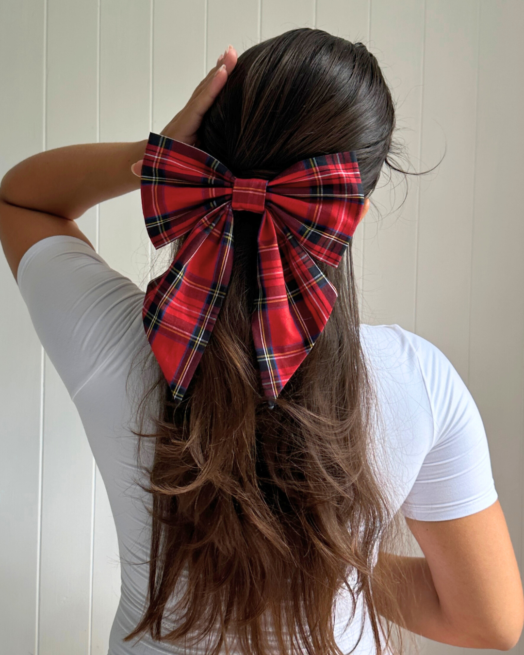 Hair bow - Red Tartan