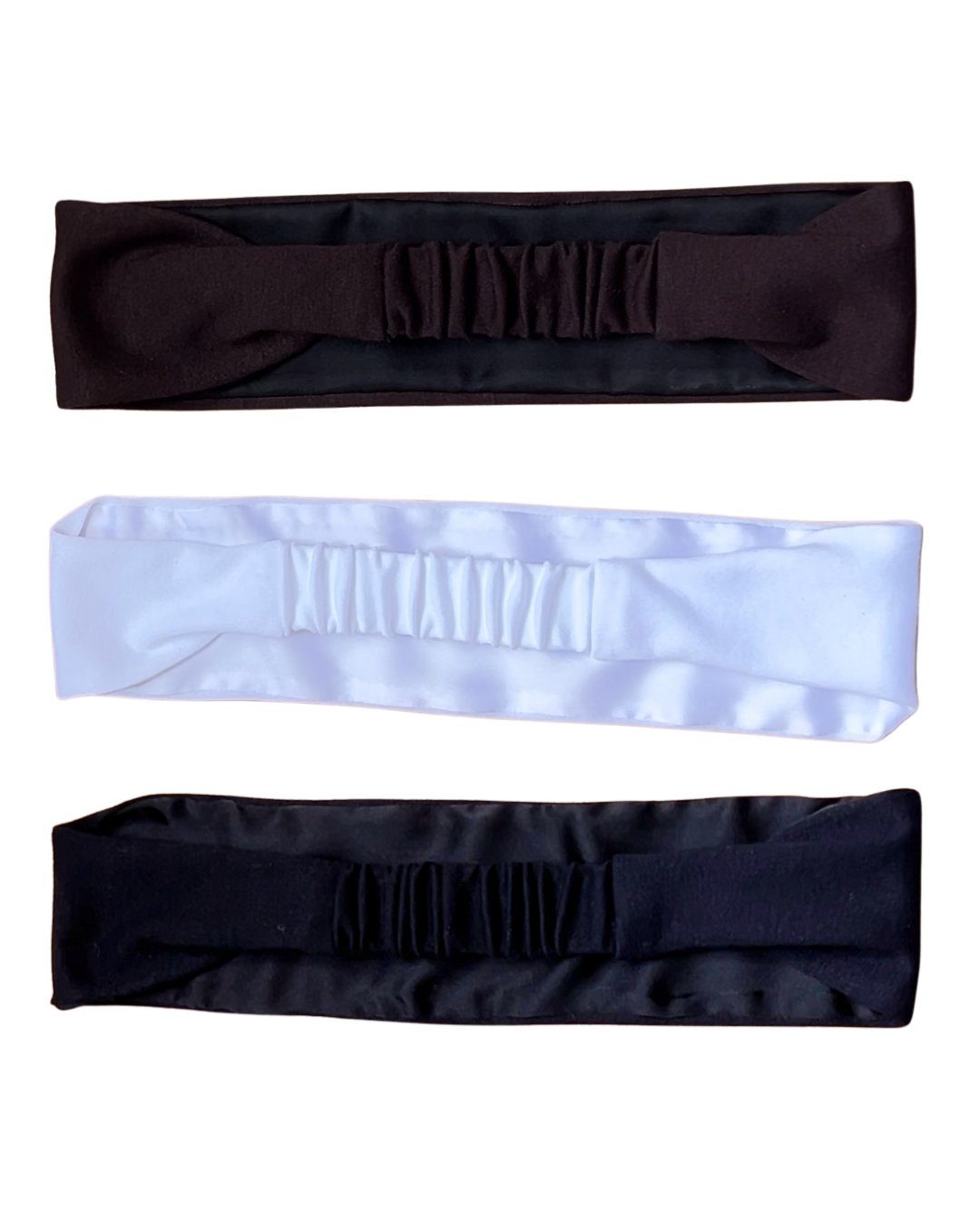 Wide satin-lined headband in beige for everyday wear