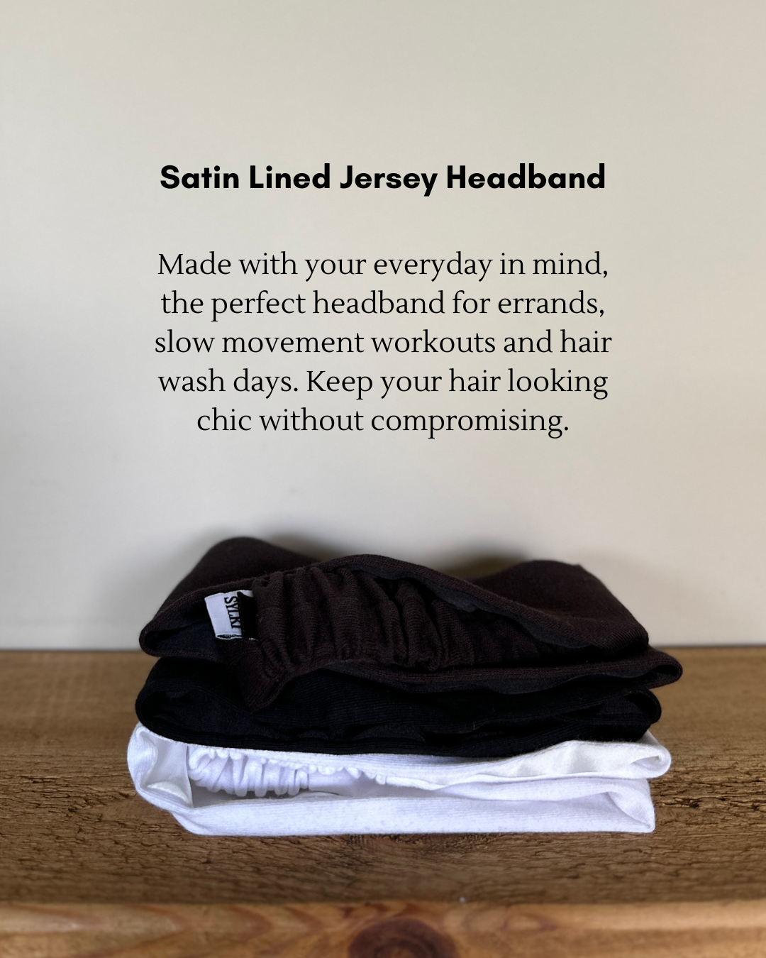 Satin-lined headband for gym, travel, and daily wear