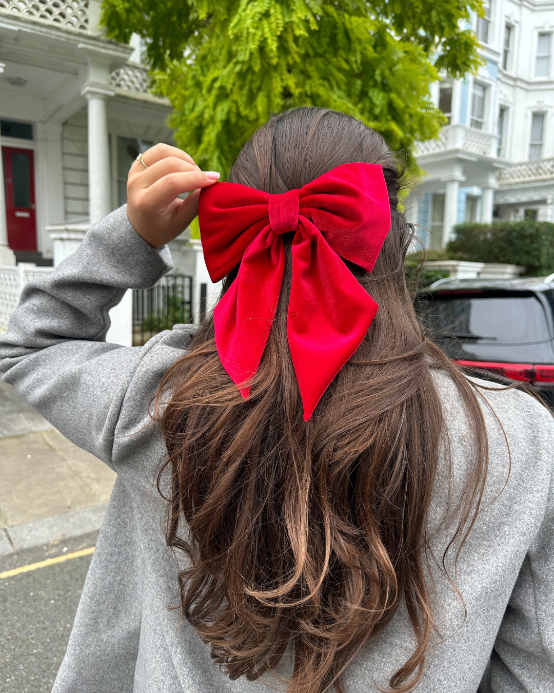Hair bow - Red Velvet