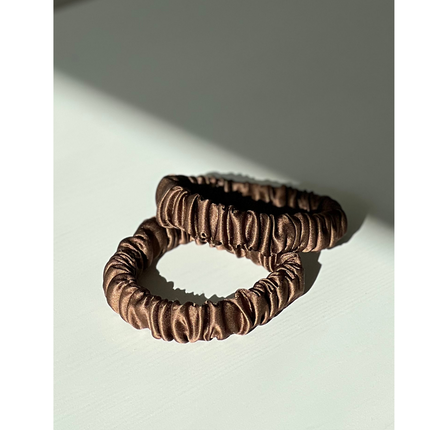 Silk Hair Elastics Black, Gold, Brown, Ivory