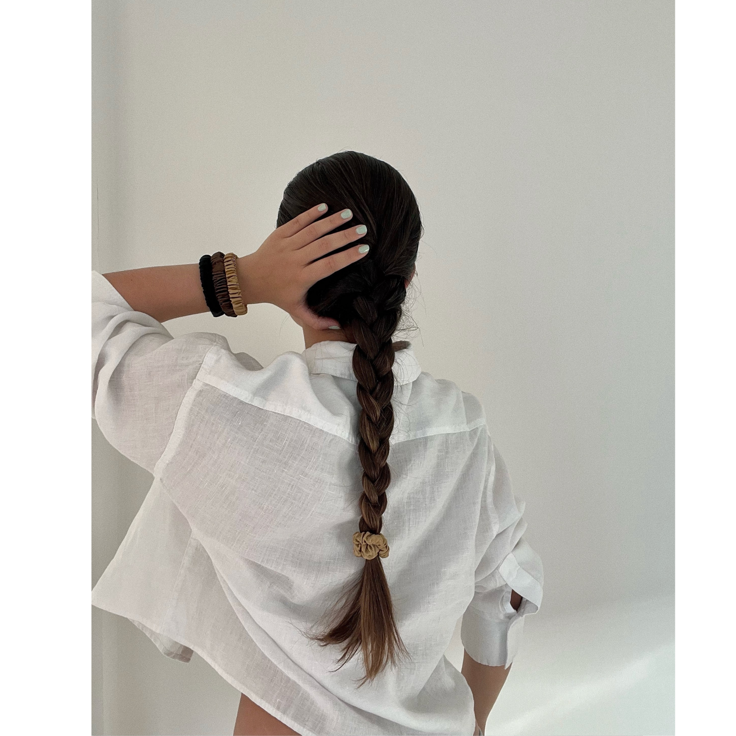 Silk Hair Elastics Black, Gold, Brown, Ivory