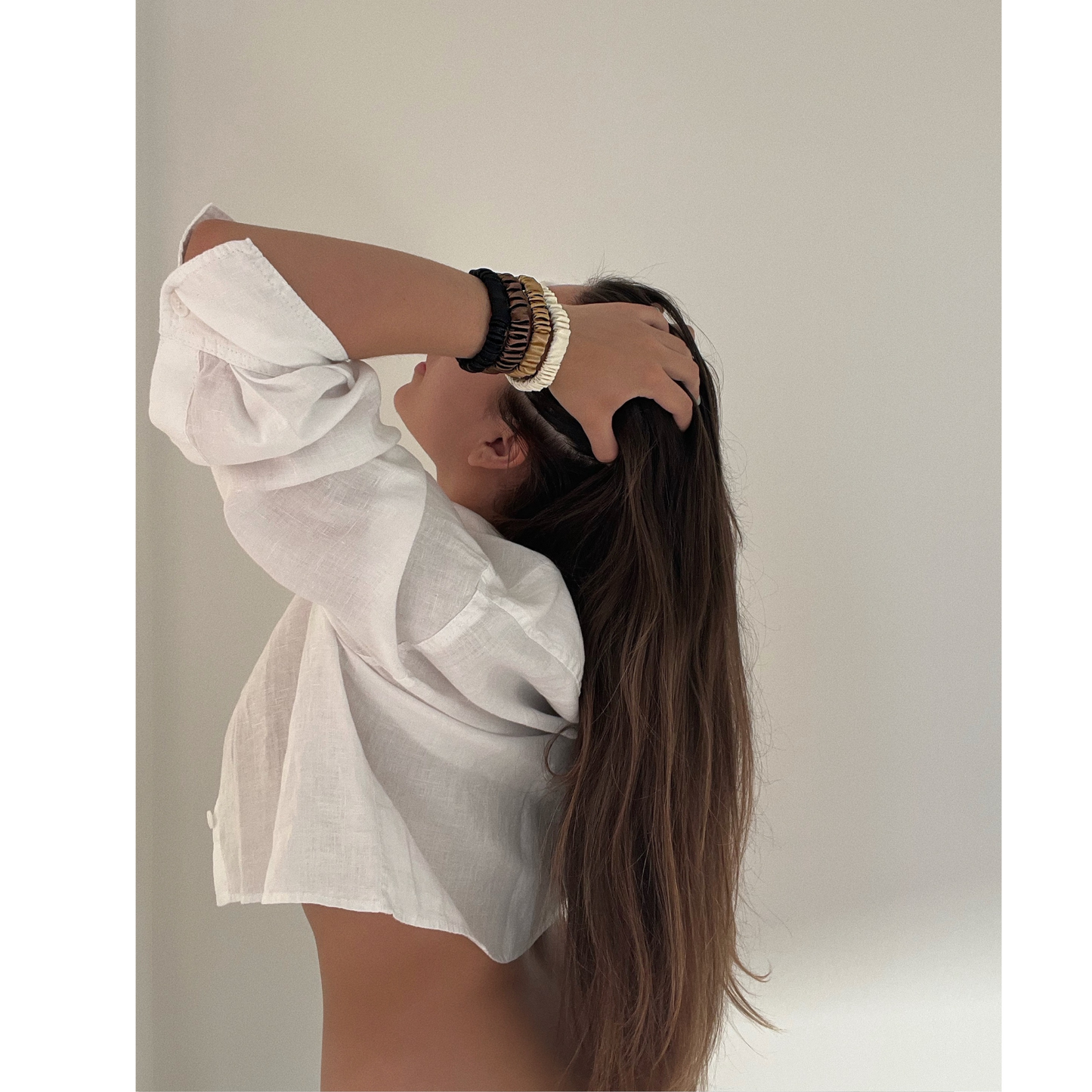 Silk Hair Elastics Black, Gold, Brown, Ivory