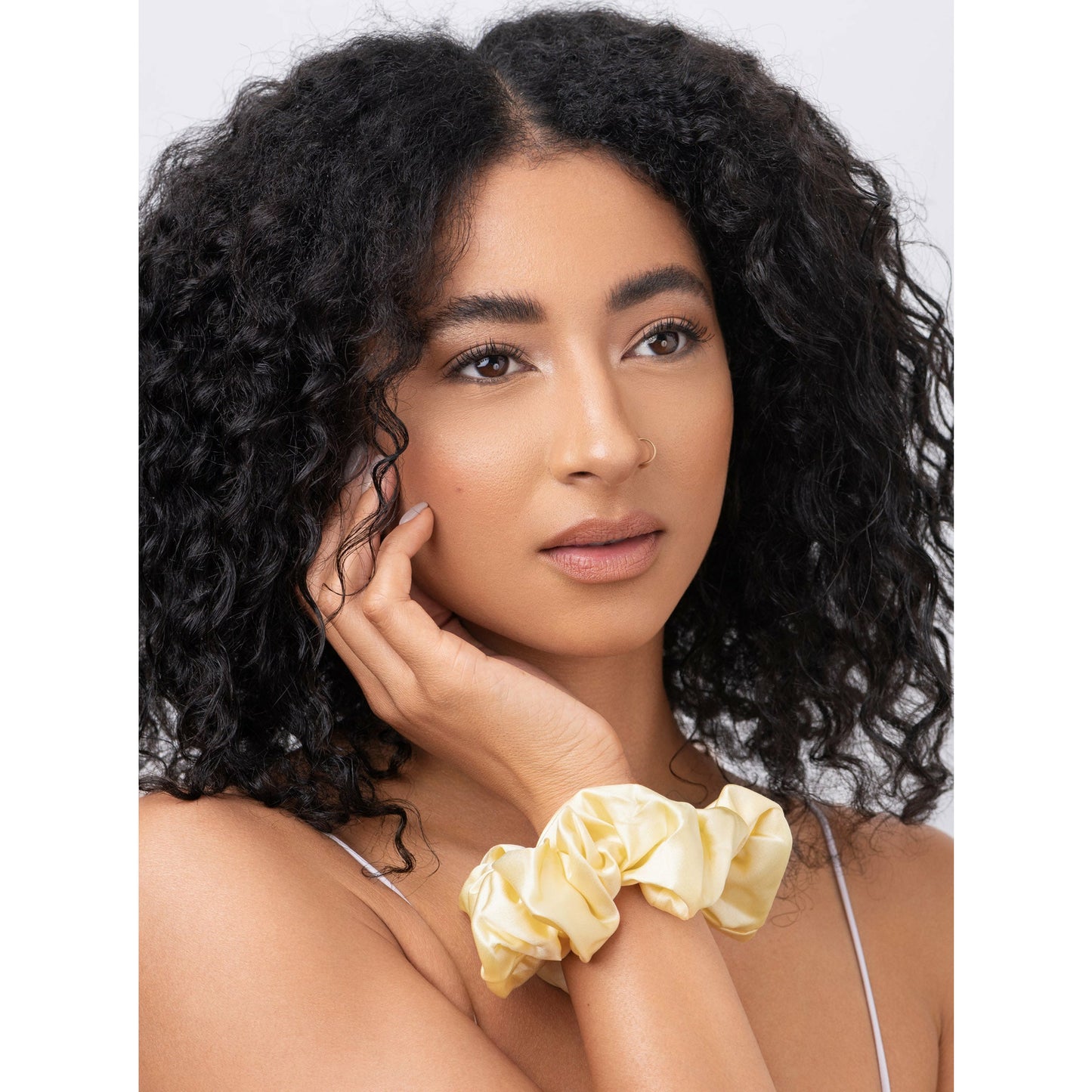 yellow silk scrunchie