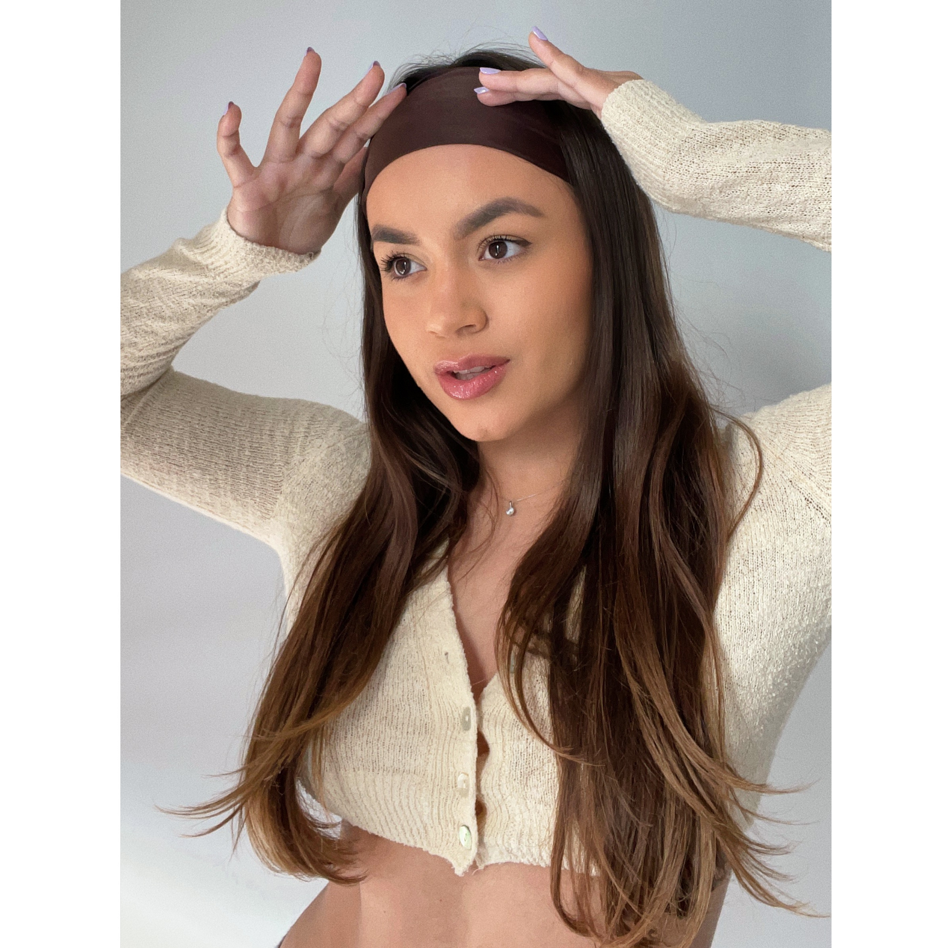 silk headband trend brown