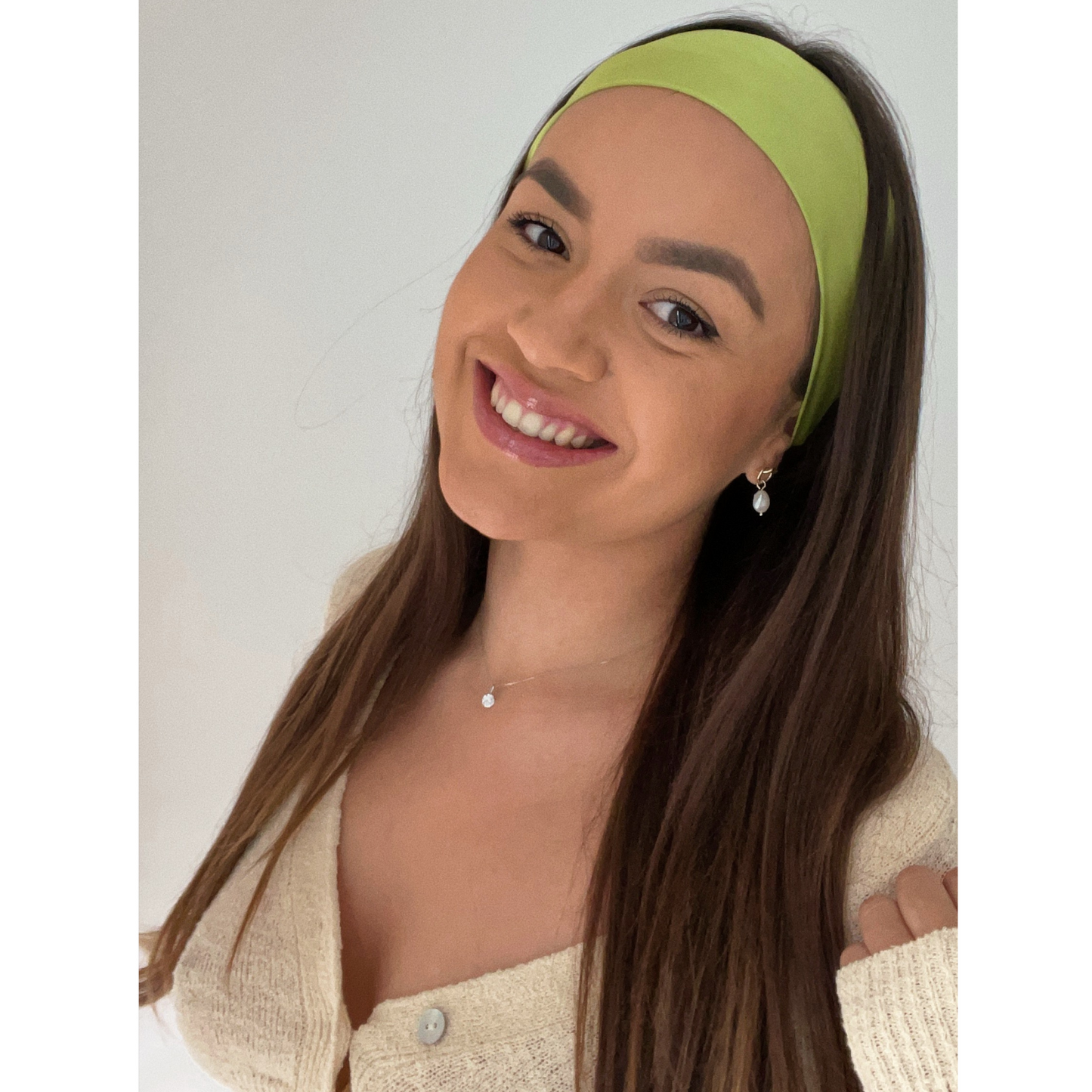 Satin Headband - Green