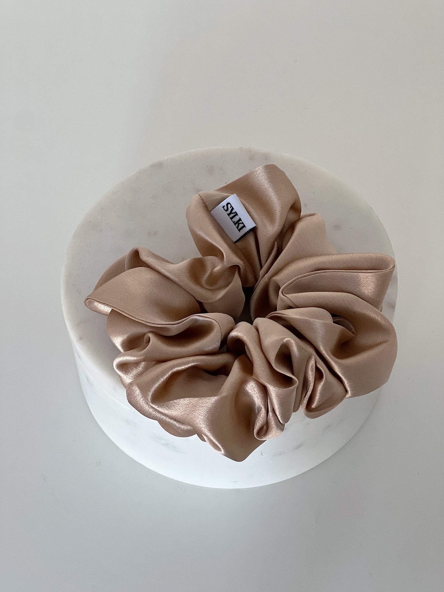 beige scrunchie, bridesmaid scrunchie, gold scrunchie, champagne scrunchie, silk scrunchie