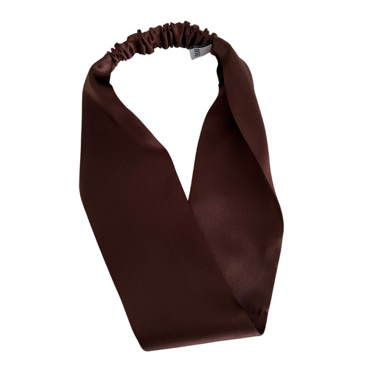 Silk Headband - Brown - Wide