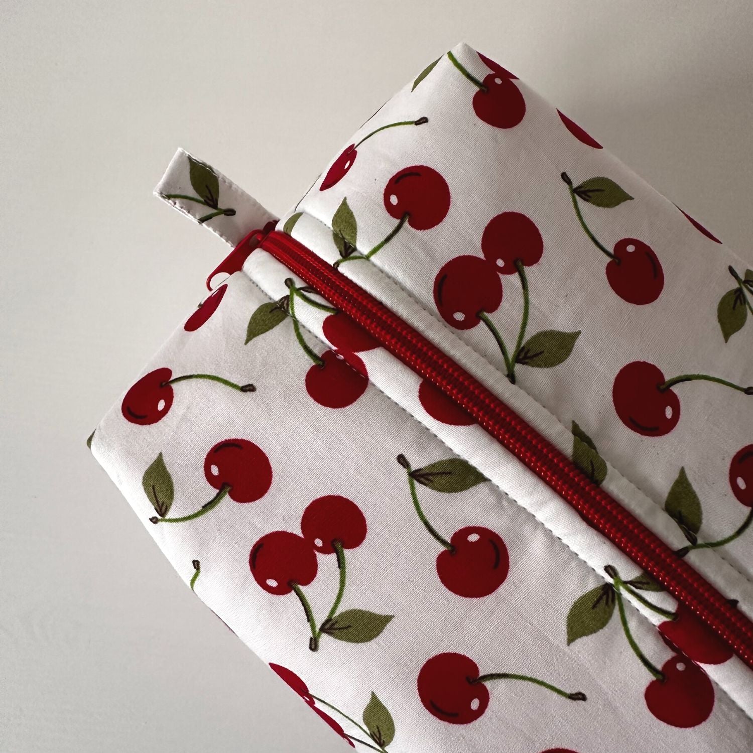 floral makeup bag cherry print