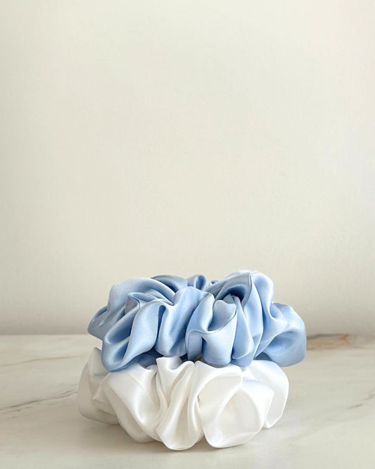 World Cup 2026 Silk Scrunchie Bundle – Light Blue & White