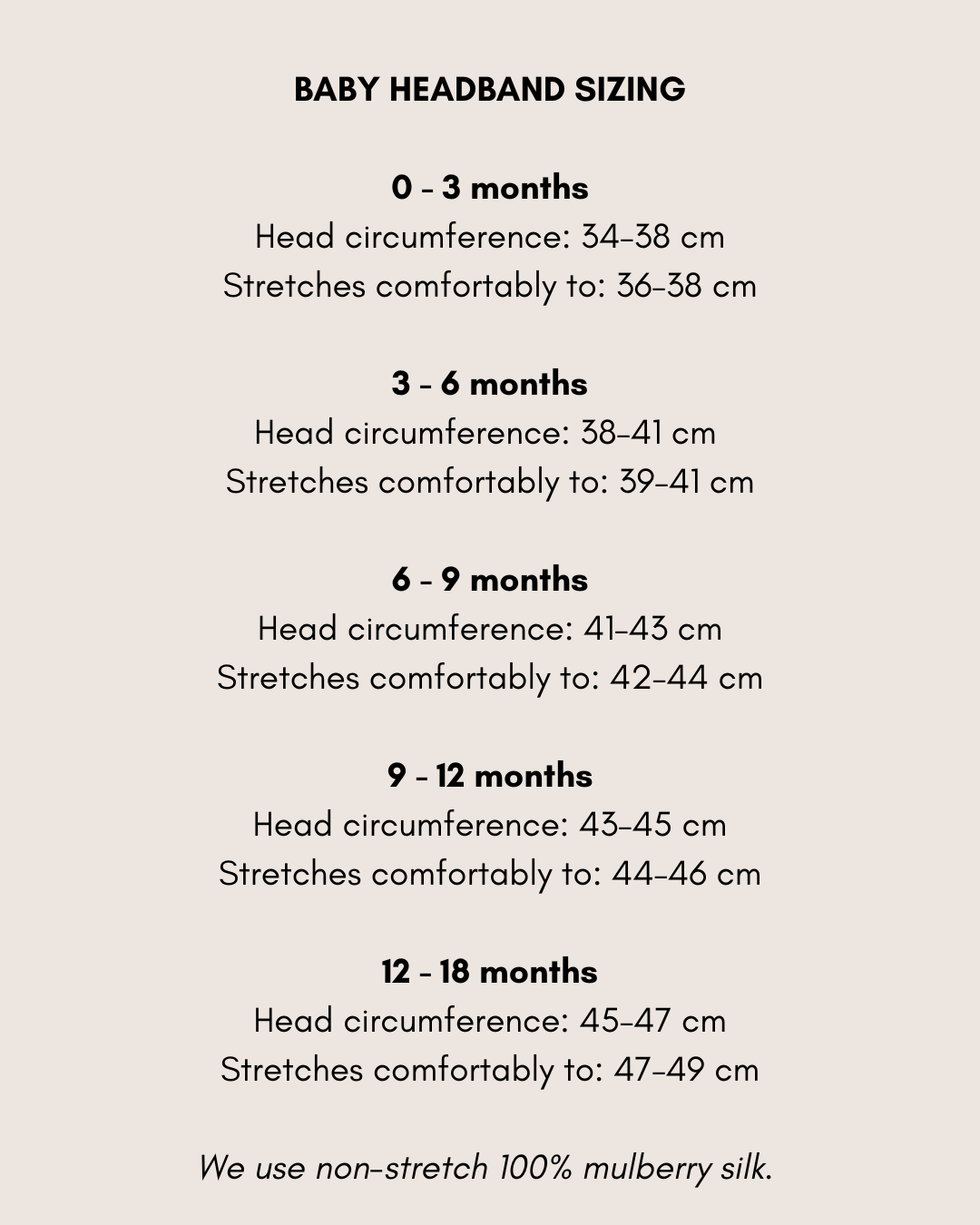 Baby Headband - 100% Mulberry Silk