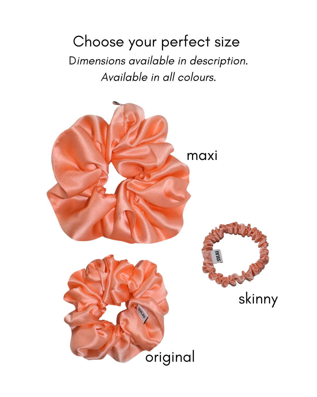 Light Orange (peach) Pure Silk Scrunchie