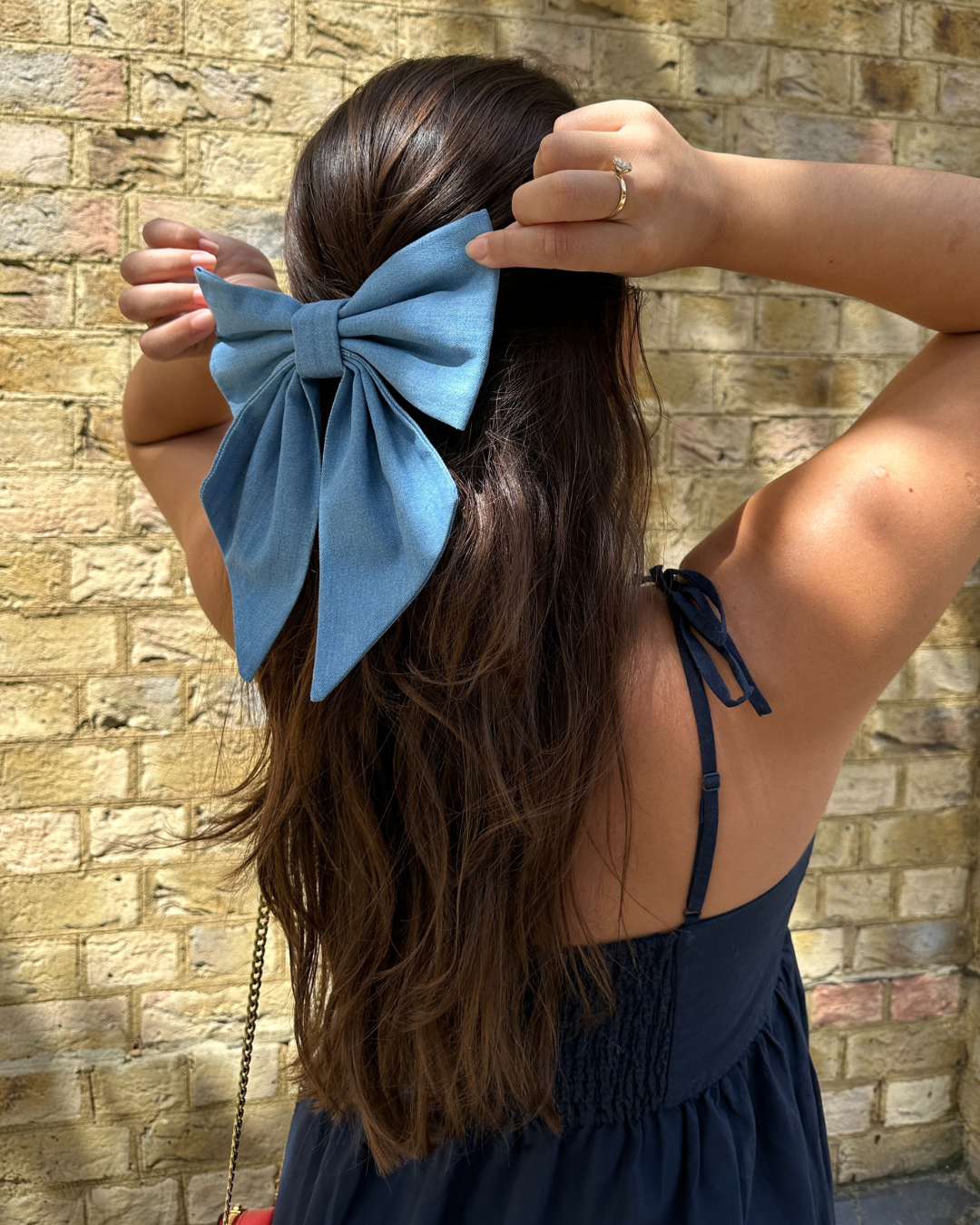 NEW - Denim bow hair clip