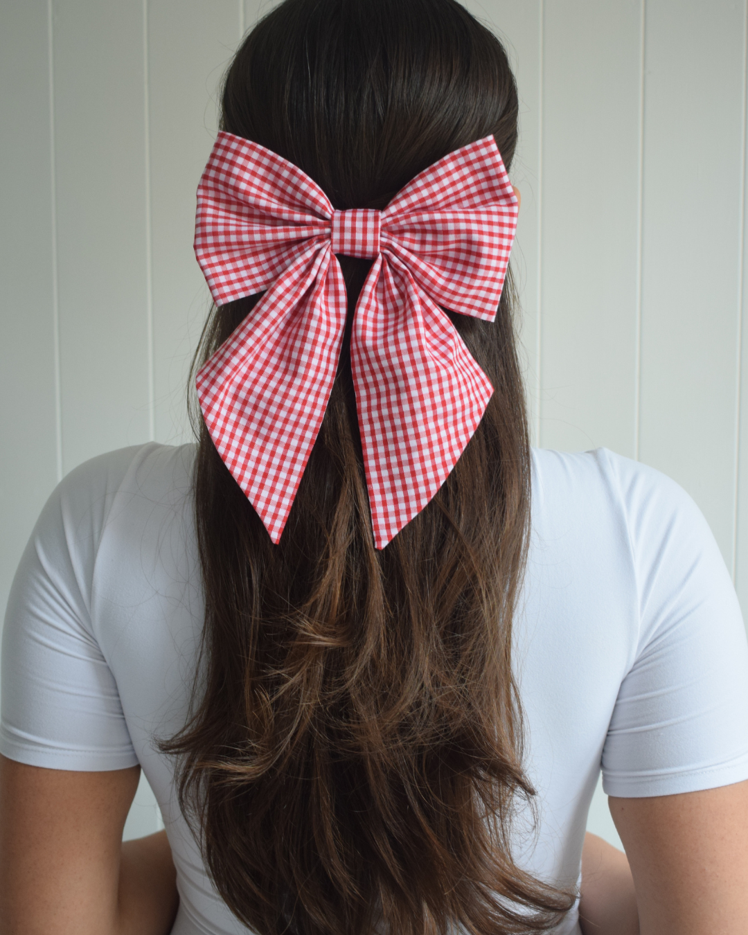 Hair bow - Red Gingham