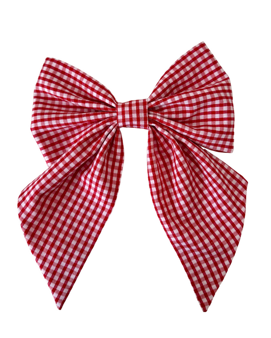 Hair bow - Red Gingham