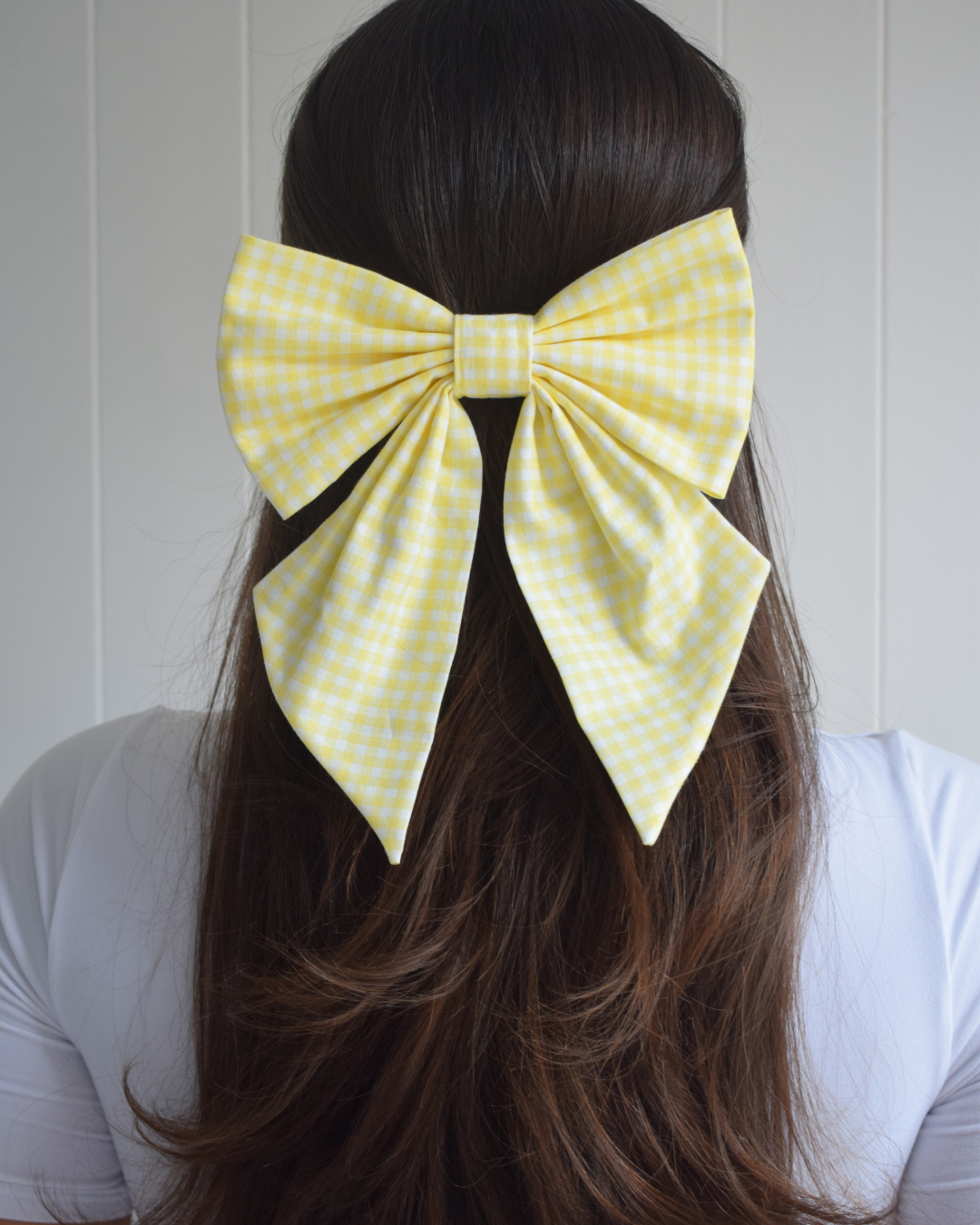 Hair bow - Yellow Gingham