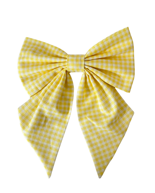 Hair bow - Yellow Gingham