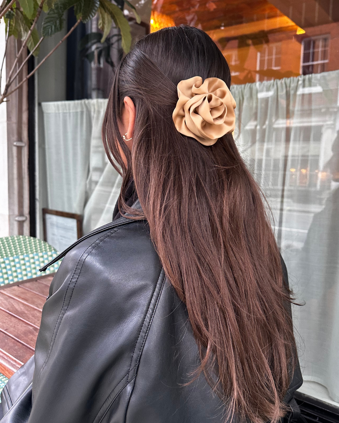 Gold flower hair clip