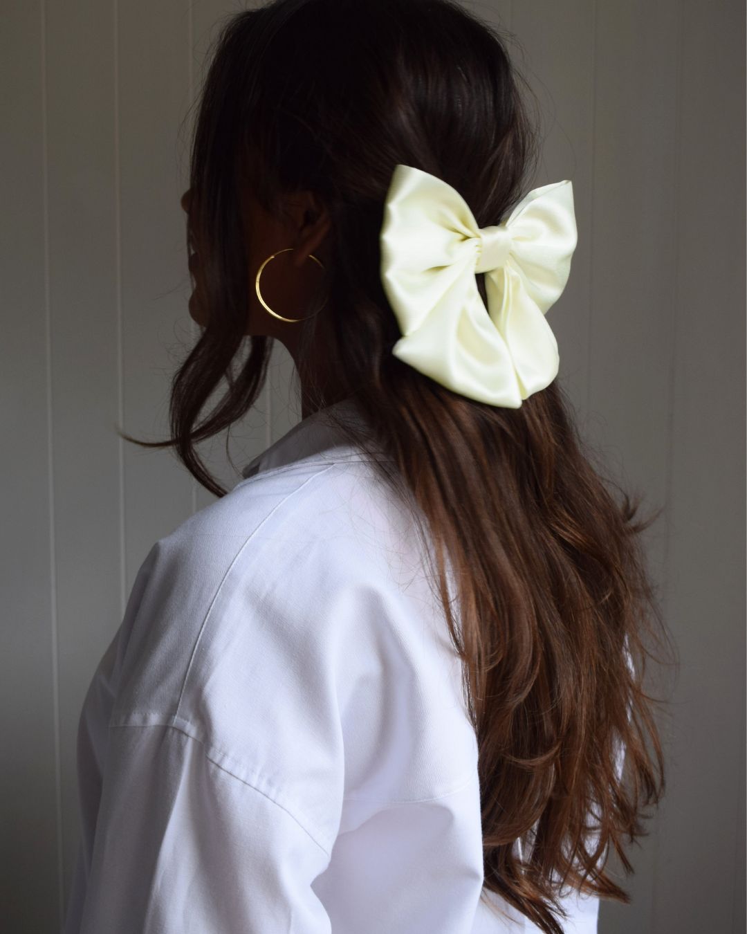 Hair bow - Buttermilk (light yellow)