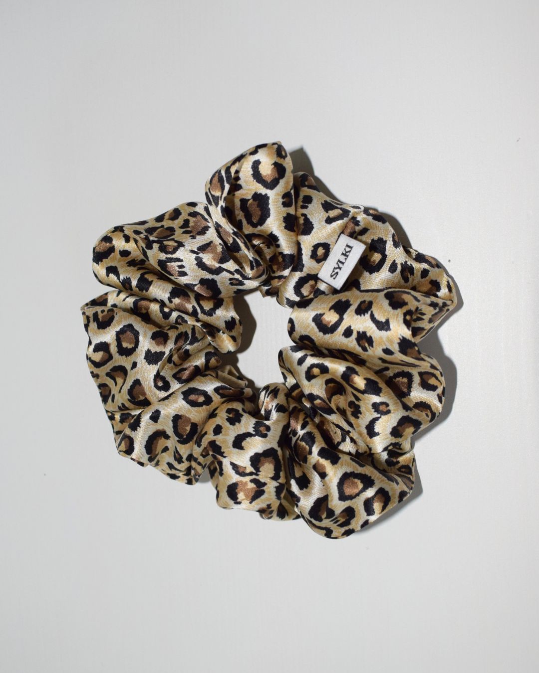 Leopard Print Silk Scrunchie