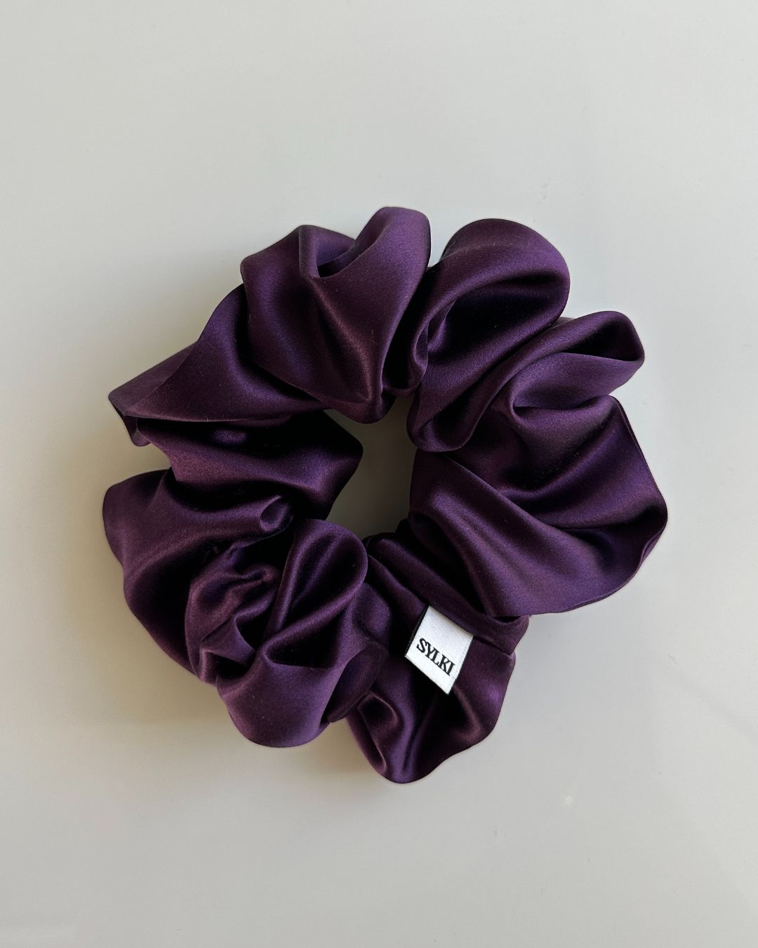 Plum Pure Silk Scrunchie