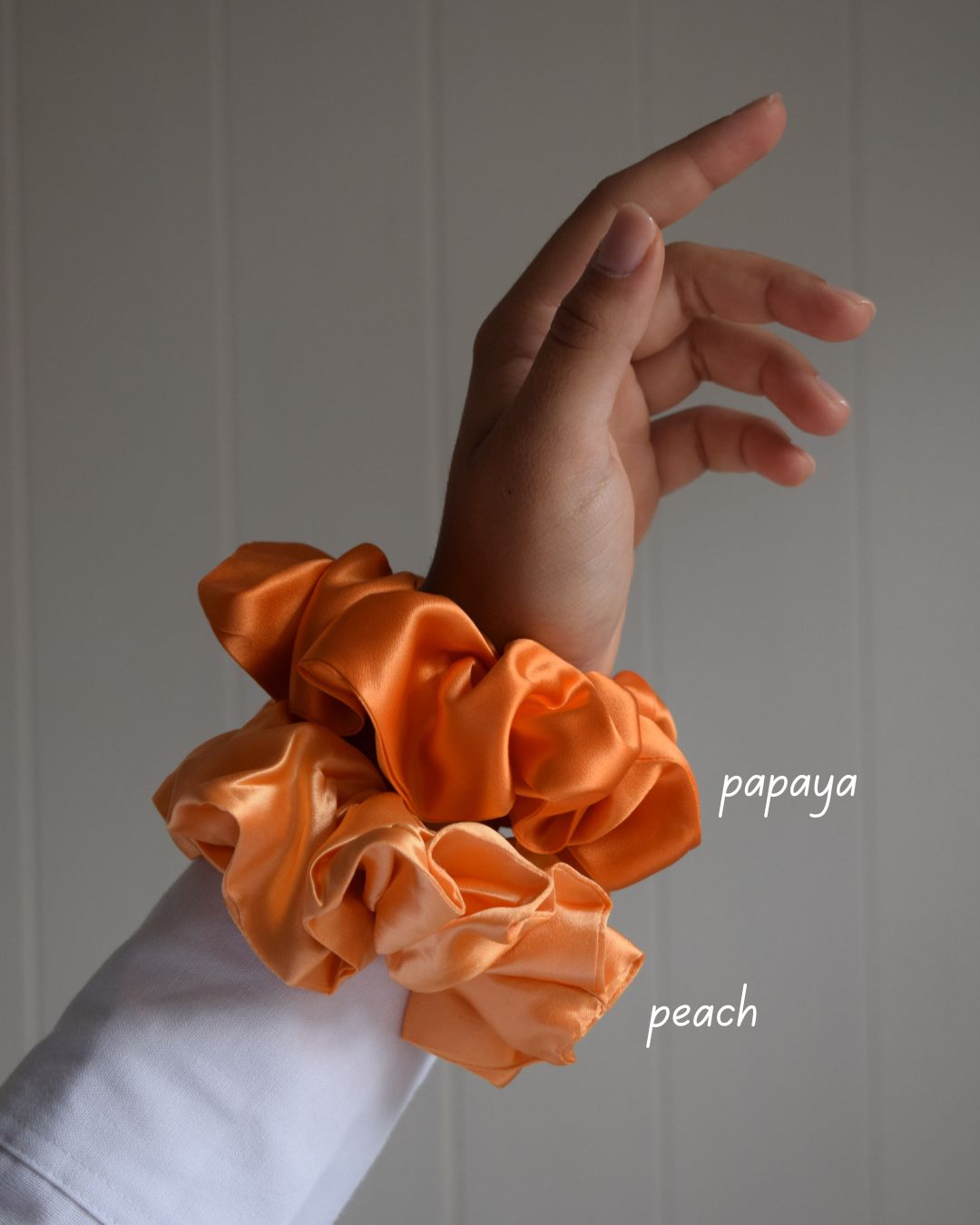 Light Orange (peach) Pure Silk Scrunchie