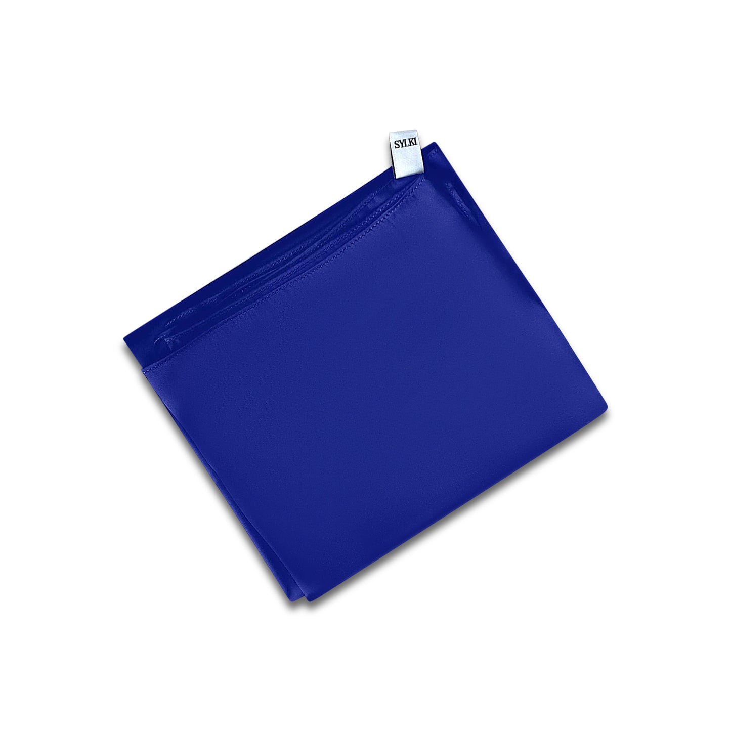 blue scarf folded in square shape