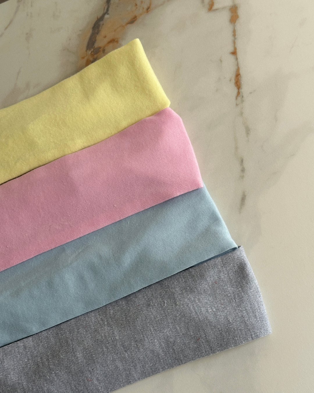 Satin Lined Headband - Cotton Jersey - Set of 4 - Summer Pastels