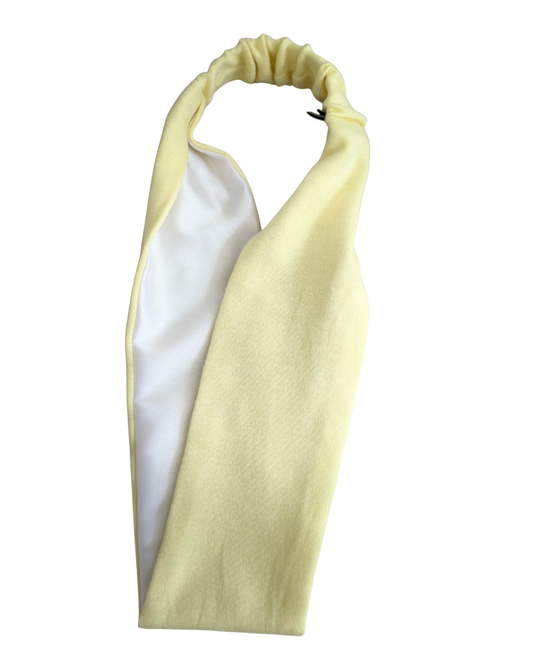 Satin Lined Wide Headband - Cotton Jersey - Yellow