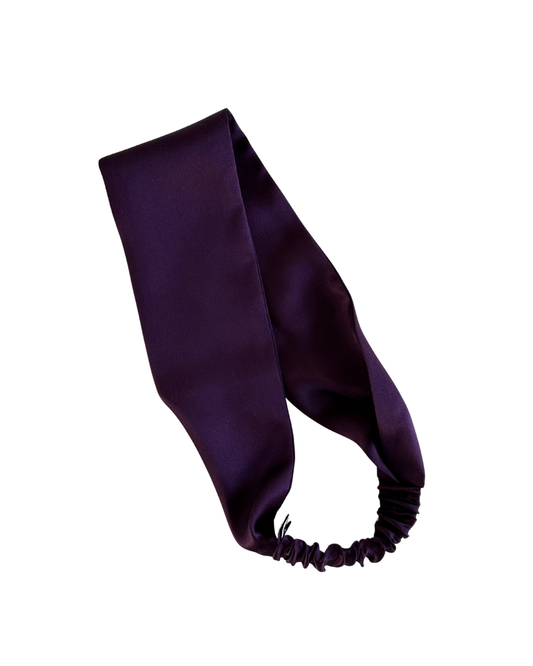 Silk Headband - Plum - Wide
