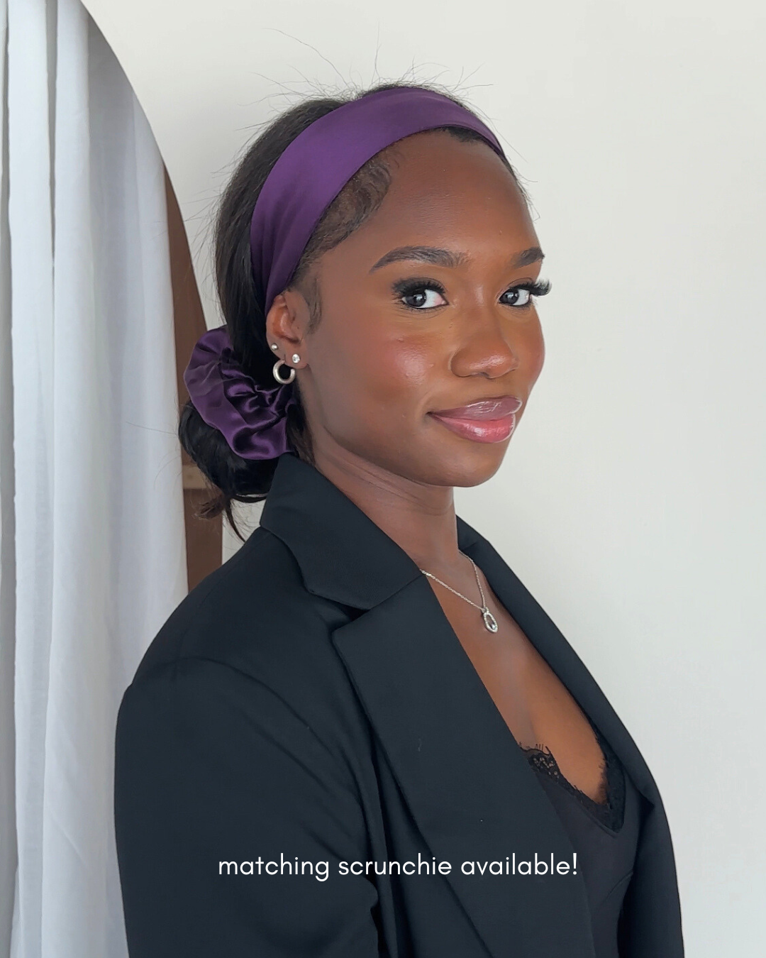 Silk Headband - Plum - Wide