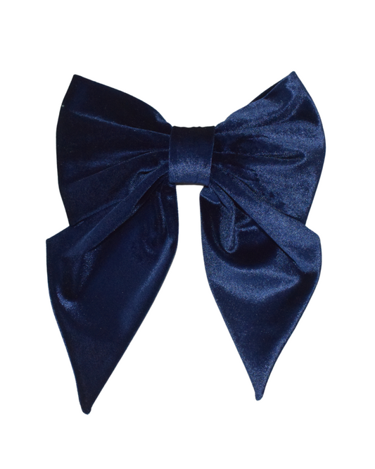 Hair bow - Blue Velvet