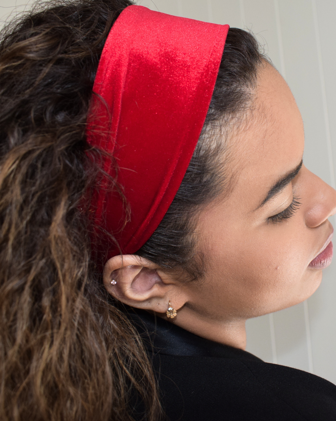 *Limited edition* Velvet Headband - Black - Wide