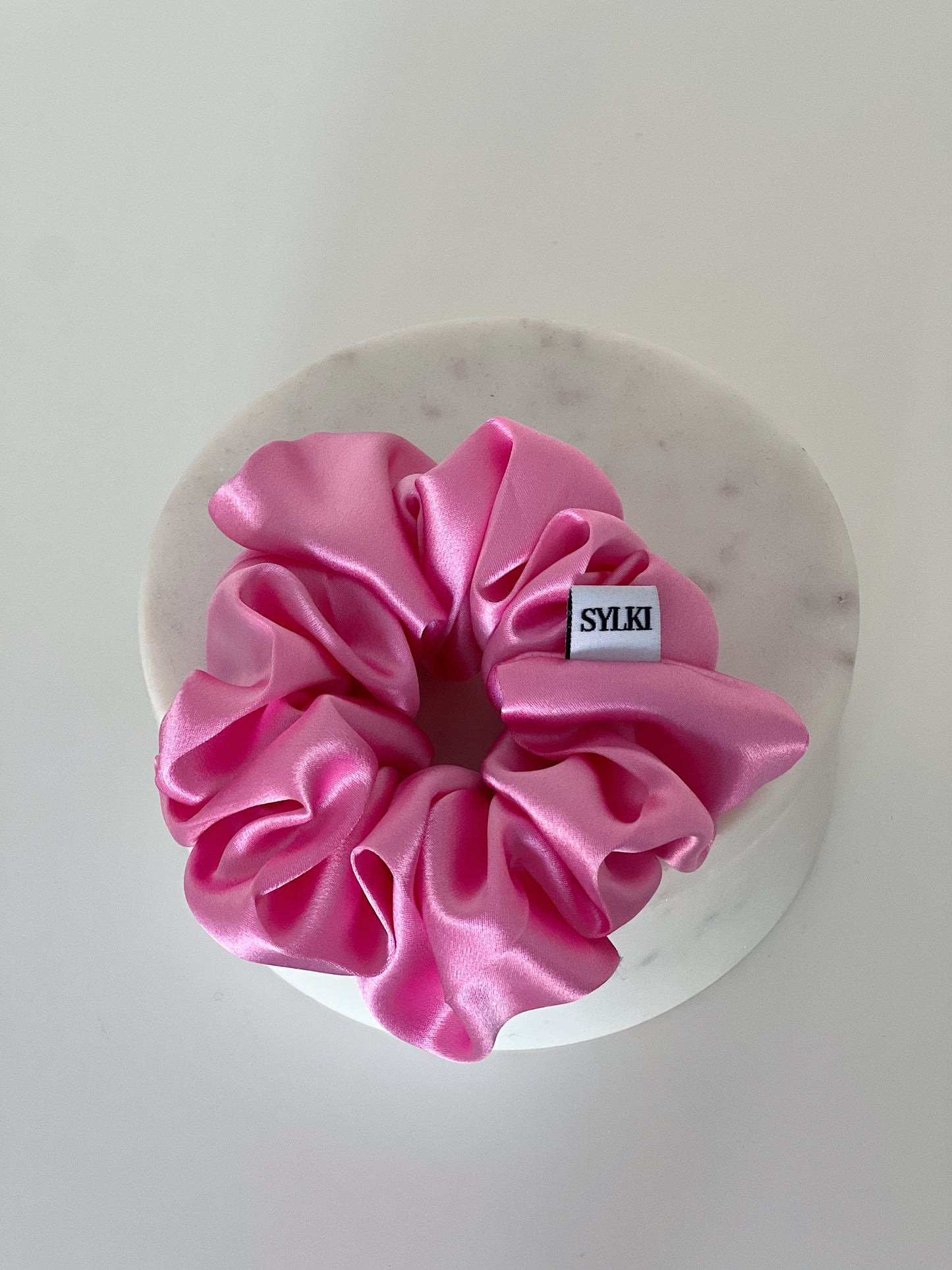 pink silk scrunchie homemade uk